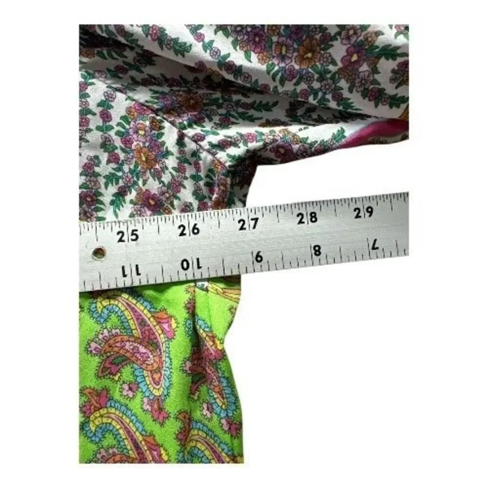 Boho Peasant Blouse Paisley Patchwork Tassel 3X - Picture 5 of 10